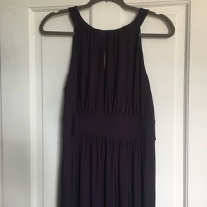 Amethyst floor length dress - pleated, keyhole (M)
